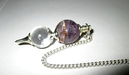 Jet Beautiful Amethyst Crystal Quartz Sphere Ball Double Shaped Pendulum Crystal Therapy Top Quality A++