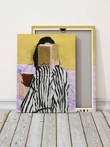 Impression sur toile d'une femme lisant pour sublimer votre salon