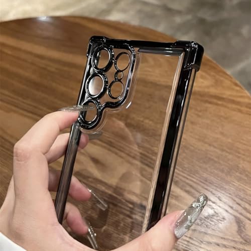 Étui S22 Plus transparent antichoc de luxe couleur or - 3
