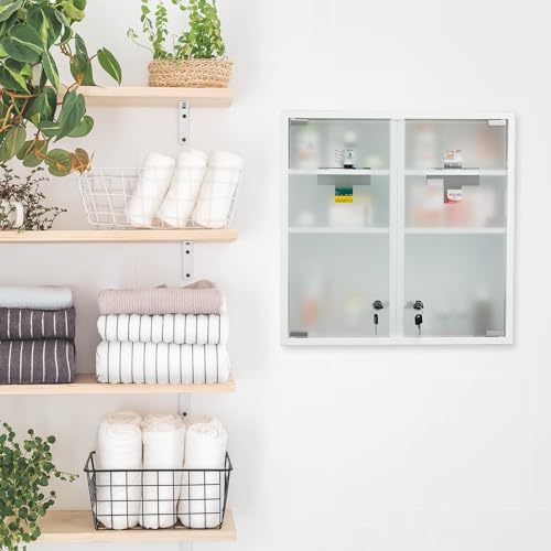 Mueble botiquín blanco para proteger medicinas de niños con cierre y llave 3