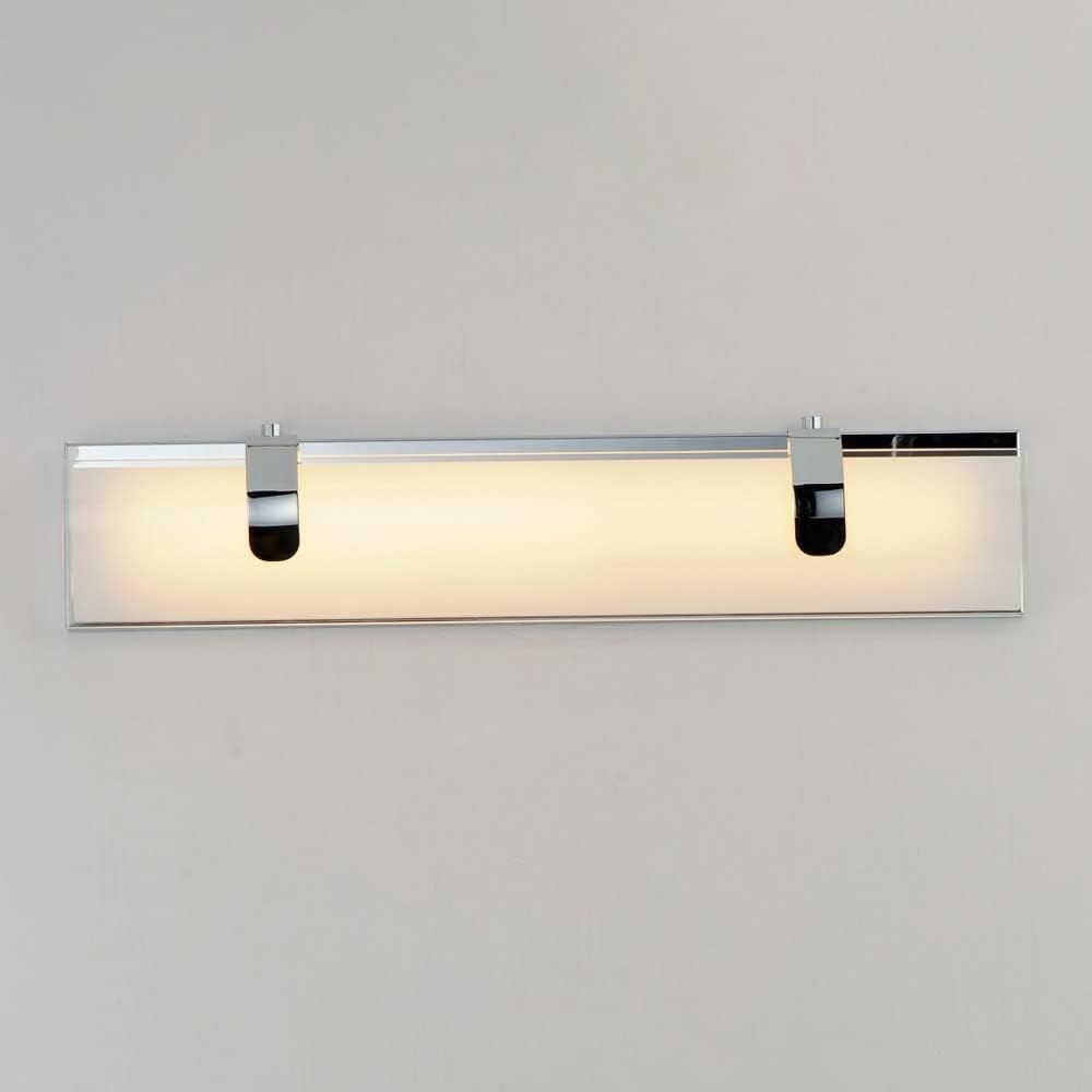 ET2 Lighting Clutch 2-Light 22" Bath Vanity Light | Black Finish | Satin White Glass Shade | Modern Vanity Light Above the Bathroom Mirror | Damp Rated Hardwired Installation | E25133-92BK