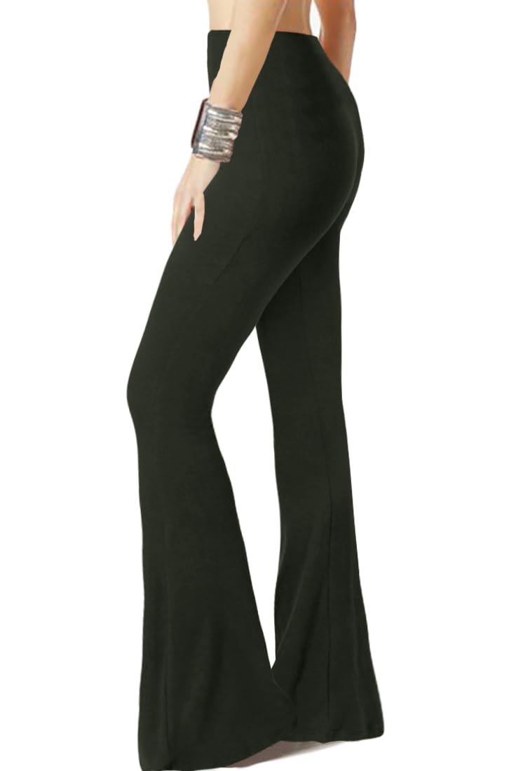 WSPLYSPJY Women's Print Stretch Bell Bottom Flare Palazzo Pants Trousers