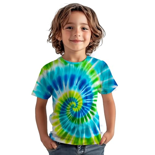 Kids Tie Dye Shirt for Boys Girls Children Tie-Dye Hippes Tshirt Short Sleeve Tee Shirt for Todder2