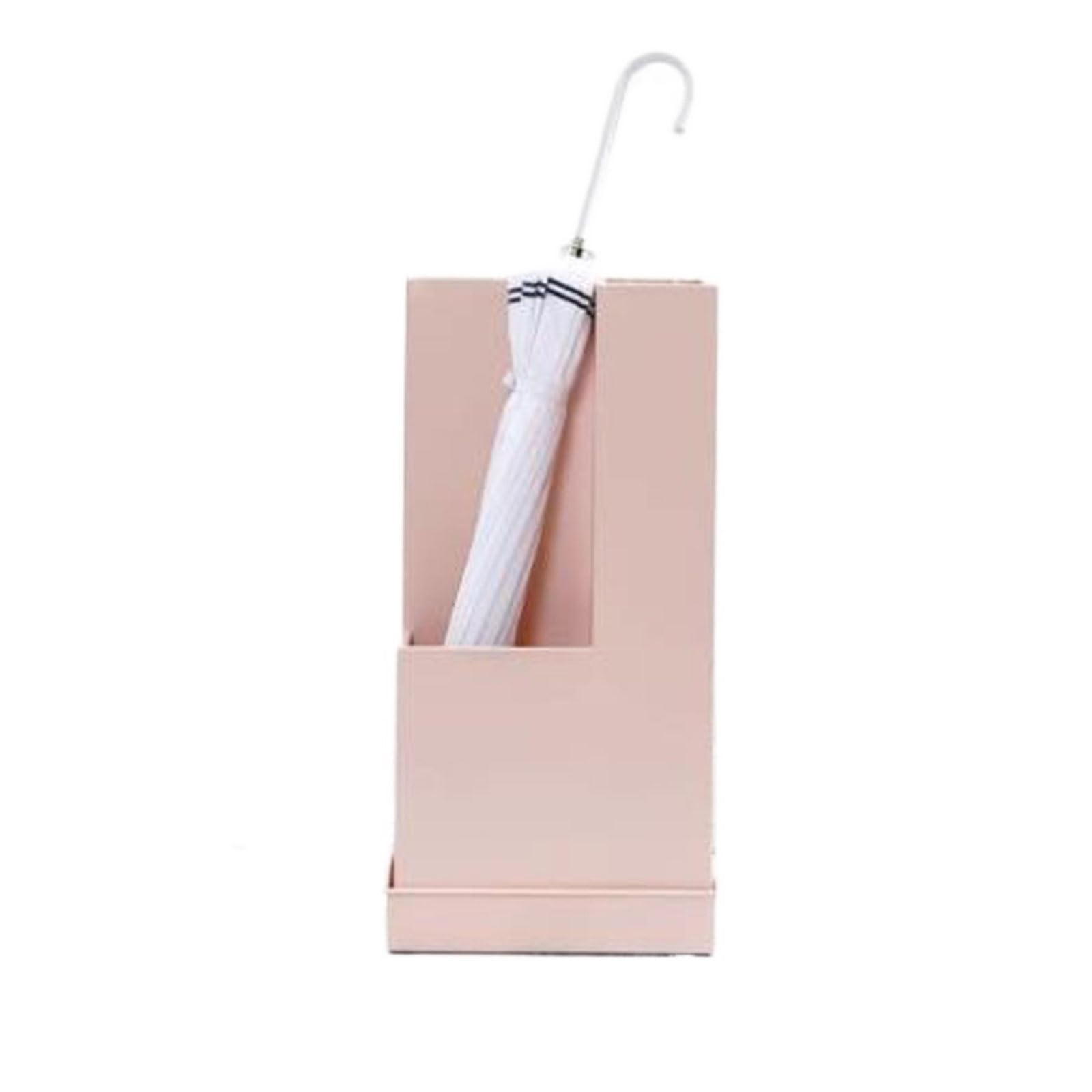 Lizhuzhuzs28 Freestanding Entrance Umbrella Stand Rack, Metal Holder Storage, Free Standing Canes Walking Sticks Bucket with Removable Drip Tray for Home Office Office(Pink)
