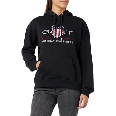 GANT Women's Black Rel Archive Hoodie Cover