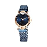 Bokeley Watch, Women Casual Rhinestone Round Shape Quartz Wristwatch Wrist Watches Lady Watch (A)