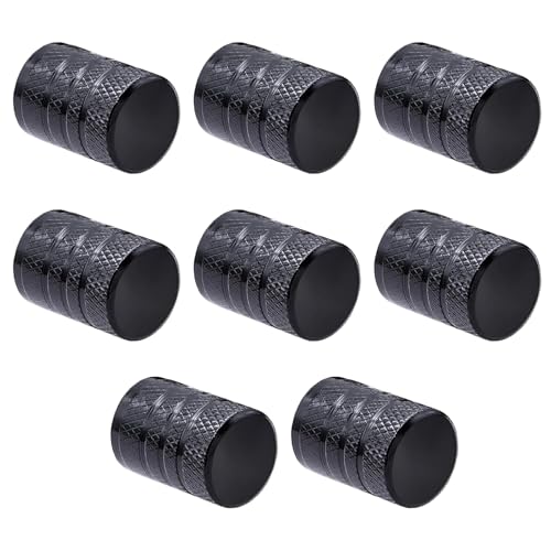 8 Piezas Tapones Ruedas Coche Aluminio, Tapones de Válvula de Aluminio, Tapone de Válvula de Neumático para Coches, Motos, Bicicletas, Negro