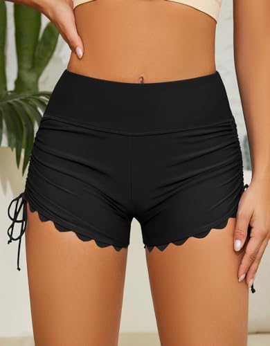 Short de bain taille haute coupe drapée et ajustement haut de gamme - 5