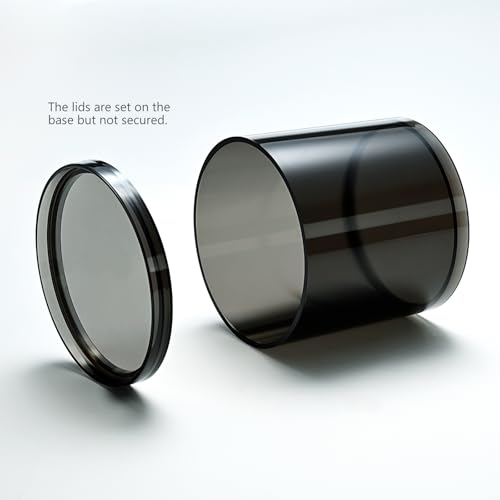 SheeChung Qtip Holder Dispenser Stackable Apothecary Jars with Storage Lids for Cotton Swabs, Balls, Pads, Floss Picks-2 Pack Acrylic Canister Black Bathroom Accessories Decor, Vanity Organizer (12oz)3