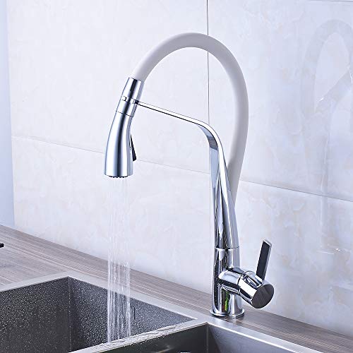 Robinet mitigeur de lavabo en laiton noir et blanc élégant pour salle de bains moderne