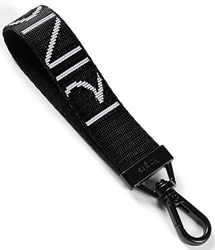 Ringke Key Ring Short Keychain Hand Wrist Lanyard Wristlet Compatible with Phone/Earbuds Case, Camera, ID Card Holder - Lettering Black
