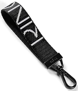 Ringke Key Ring Short Keychain Hand Wrist Lanyard Wristlet Compatible with Phone/Earbuds Case, Camera, ID Card Holder - Lettering Black