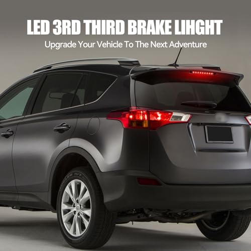 Image of Third 3rd Brake Light LED for 2013-2018 Toyota Rav4, High Mount Rear Brake Lights Assembly for 2010-2019 Lexus GX460, Waterproof Center Cab Lamp Stop Light (Black)
