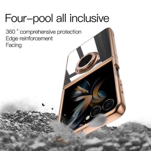 Coque Samsung Galaxy Z Flip 7 silicone EYZUTAK avec anneau magnétique blanc antichute