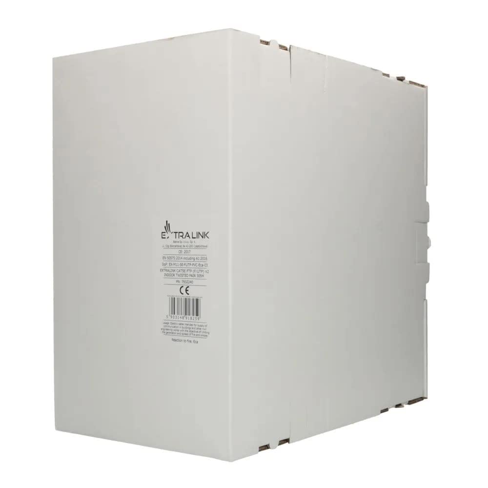 EXTRALINK Cavo Ethernet interno CAT 5E FTP F/UTP, 305 m, interno Twisted Pair Internet, cavo LAN, AWG24 CCA UTP RJ45, in rame