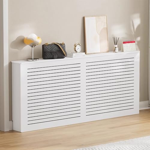 Cubre Radiadores Blanco, Cubreradiadores, Diseño de Almacenamiento Protector, Cubre Radiadores Modernos para Radiador para El Hogar y La Sala de Estar, de 110 a 140 cm(130x80x15cm/51x31.5x6in)