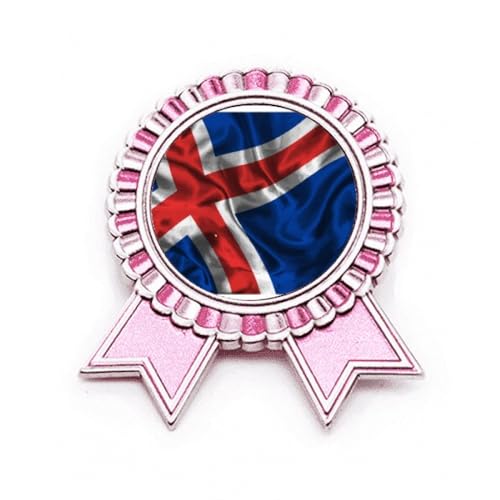 Broche en soie motif Islande rose M métal pour sublimer vos vestes lors d'un événement