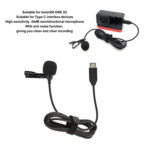 CHHELIHL Microphone Lavalier de Type C, Son HiFi, Suppression du Bruit, Clip sur Microphone à Revers, Micro omnidirectionnel pour One X2 – vue 5