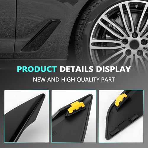 FanPaYY 51747439014 Seitenluftkanal Verkleidungssets 1 Paar Schwarze Für BMW 5er G30 G31 2017–2023 Kotflügelverkleidung 51747439013