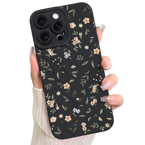 LSL Case for iPhone 16 Pro Max Colorful Floral Pattern Print Deaign Soft TPU Full Camera Lens Anti-Drop Anti-Scratch Shockproof Protective Slim Black Cover for Women Girls by LSL - Used condition - US$6.16