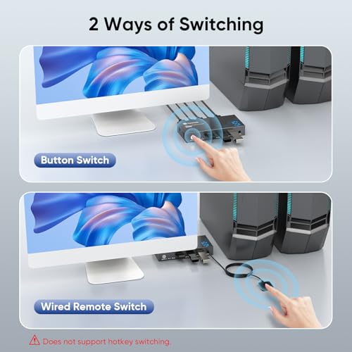 Hearvo STK-S7229H-A Usb 3.0 Hdmi Kvm Switch 1 Monitor 2 Computers, 8K@60Hz Kvm Switches thumb #4