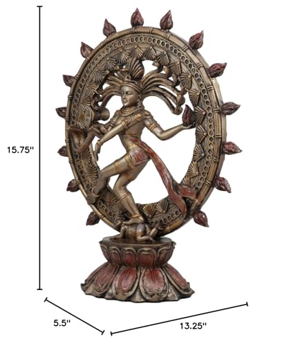 Estatua Hindu Shiva Nataraja 15.75 pulg Deidad Tradicional miniatura 6