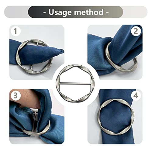 6 pcs scarf ring and slides for scarves t shirt tie clips for women shirt waist cincher clips tightener for loose tshirt clothes scarf buckle