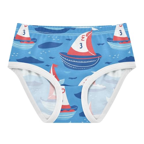 Wusikd Cute Boats Girls' Underwear Cotton Sails Girls Briefs Soft Toddler Underwear 2T