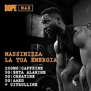 Bulk Dope Max Polvere Pre-allenamento | 563 g | 25 porzioni | Alto Contenuto di Caffeina 200mg | 5g Beta Alanina | 3g Creatina | Miscela AAKG & Citrullina | Vitamina B6 | Blue Raspberry