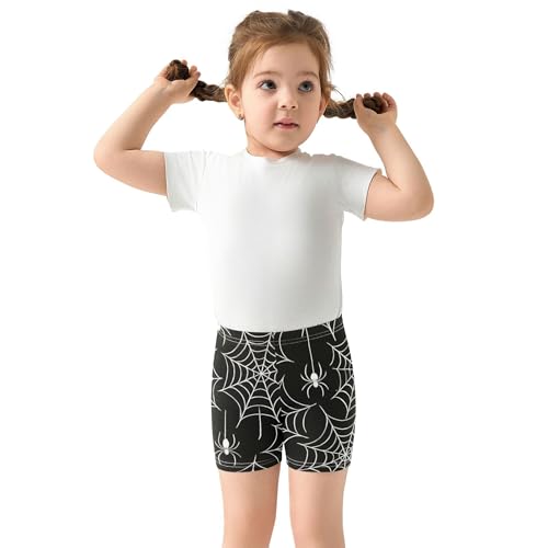Joisal Cotton Shorts for Under Skirts White Spiders Webs Black Girls Biker Shorts Toddler 4t Little Girl3