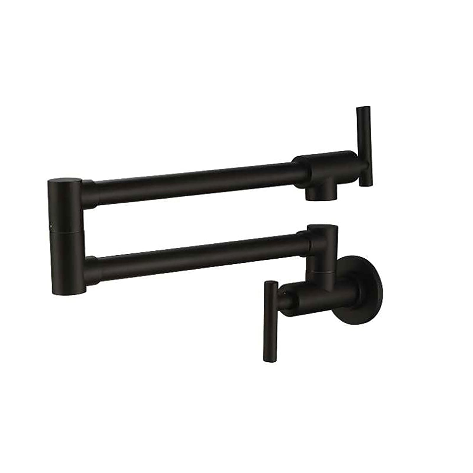 VDOQTLJT Wall Mounted Chrome/Black Kitchen Faucet Single Cold Faucets 360 Degree Swivel Folding Water Tap Handle with Aerator Black(Nero)