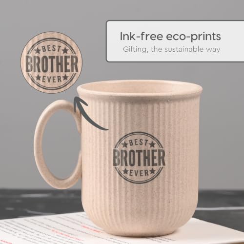 Image of Eha Earth Friendly Rakhi Gift for Brother Made with Rice Husk | Set of 1 | Rakhi Set for Brother | Printed Mug & Rakhi Hamper | Gift for Rakshabandhan