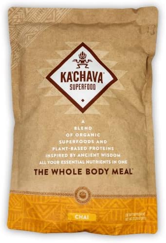 Ka'Chava Meal Replacement Shake - A Blend of Organic Superfoods and Plant-Based Protein - The Ultimate All-In-One Whole Body Meal. 15 meals per bag. (Chai), 32.2757 Ounce