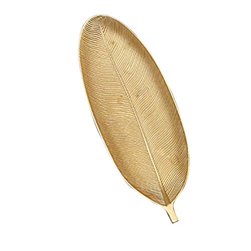 Yililay Snacks Madera Bandeja Hoja del plátano Forma de Cesta propósito de múltiples bandejas de Almacenamiento de Frutas secas de sobremesa Caramelo Placa de la Fruta Tazón casa decoración de Oro