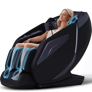 MeitFith 4D Massagesessel Ganzkörpermassage Shiatsu Massagematte Massagesessel mit Wärmefunktion Massage Stuhl Massage Chair fußmassagegerät, Schwarz