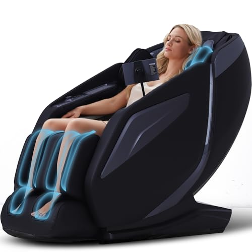 MeitFith 4D Massagesessel Ganzkörpermassage Shiatsu Massagematte Massagesessel mit Wärmefunktion Massage Stuhl Massage Chair fußmassagegerät, Schwarz