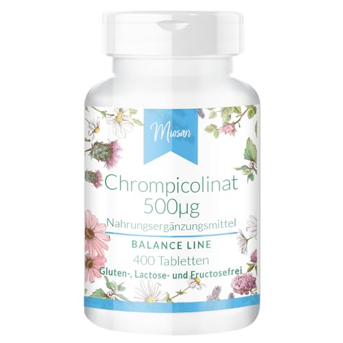 Chrompicolinat 500g - 400 Tabletten - BALANCE LINE - *normaler Blutzuckerspiegel - 500g pro Tablette Herstellung & Laborprüfung in Deutschland | MIOSAN CLUB - Exklusives Wohlbefinden