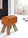 KADIMA DESIGN Sgabello in pelle marrone legno massello Springbok ottoman Accendere sgabello