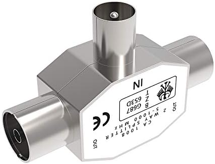 Ancable 1 Male to 2 Female Adapter Connector Joiner TV Aerial Coax Splitter