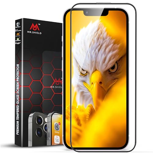Image of Mr.Shield HD+ Screen Protector for iPhone 14 /13 / 16e and 13 pro, 9H Hardness Tempered Glass Screen Guard, Military Grade Protection, Easy Install, Case Friendly