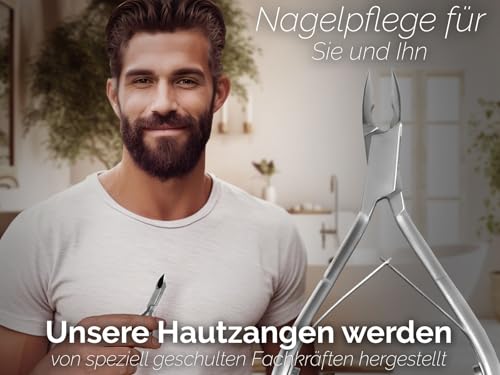 Profi Nagelhautzange Hautzange Hautschere INOX mit Scharfer und Feiner 10 mm Schnittfläche Nagelhautschneider Rostfreier Edelstahl für eine präzise Entfernung der überstehenden Nagelhaut