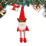 MKYOKO Adornos navideños de Rudolph, Figura de Felpa navideña de muñeco de Papá Noel con Sombrero de Lentejuelas y astas | Regalos de muñeca Sentado de piernas largas Rudolf sin Rostro para niños