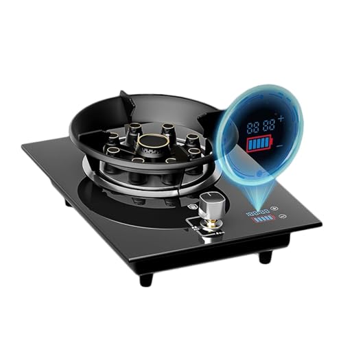 5.2KWガスストーブ - 屋内ポータブルガス炊飯器、強化ガラスホームキッチンストーブバーナー、タイマー機能、キッチンシングルバーナーガスホブテーブル、自立型屋外キャンプクックトップ(LPG)