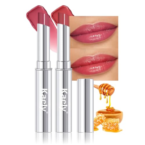 evpct 2Pc Rose Girly Pink Honey Lipstick Moisturizing Lip Balm for Women