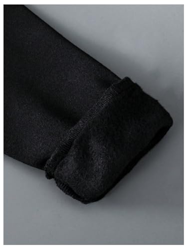 Image of RoseSeek Boy's Long Sleeve Letter Graphic Hoodie Drop Shoulder Hooded Neck Sweatshirts Pullovers Tops Black 11Y
