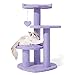VETRESKA 40in Cat Tree Cat Tower for Indoor Cats with Cat Scratcher Heart Shaped Platform, Scratching Post, Multi Level, Cute, Unique Cat Tree with Dangling Ball for Small & Large Cat, Purple