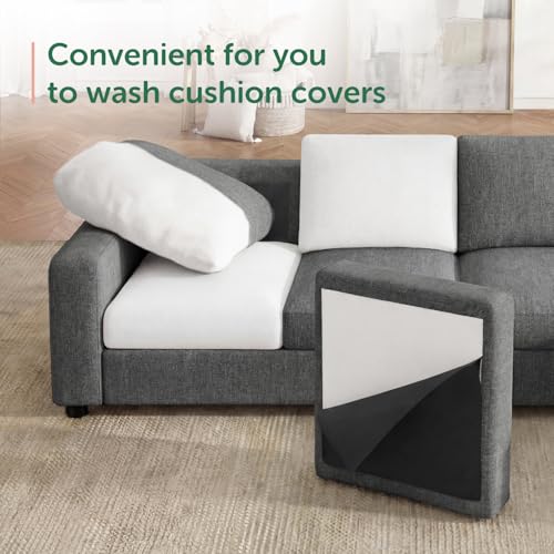 Image of HONBAY Sectional Sofa with Storage, U Shape Sofa with Chaise, 7 Seater Sectional Couch for Living Room, Light Grey