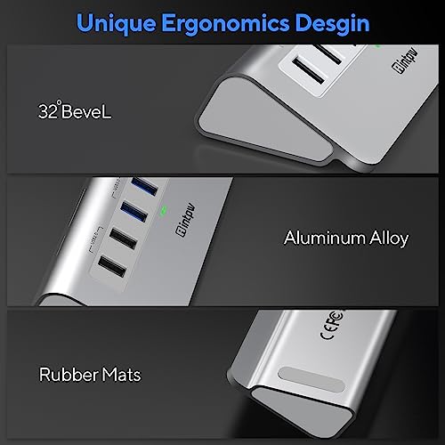Intpw USB C Hub, 9-IN-1 USB C Hub Multiport Adapter with 4K HDMI, PD 100W, Type C and 2 Type A 3.0 5Gbps, 2 Type A 2.0 - Image 2