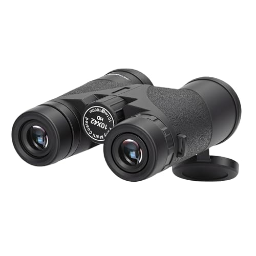 GOWENIC Prismáticos Compactos HD de 10x42 con Revestimiento Multicapa, Oculares Giratorios para Observación de Aves, Viajes, Conciertos, Senderismo y Acampada