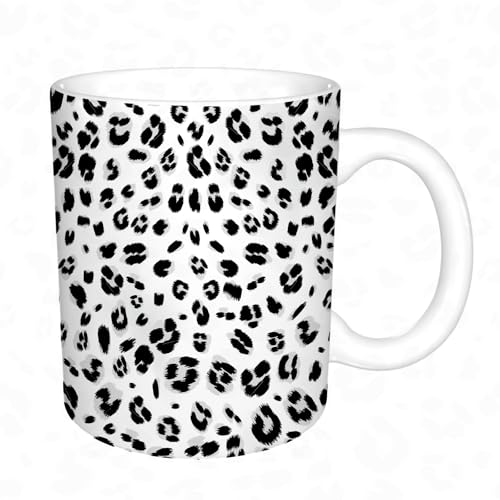 KDWJS Coffee Mug Funny Mug,Coloured Mug Cup Gift Birthday Work Office Christmas Printed Coffee Cup 11Oz Cups 330ml,White,Leopard White Skin Pattern KDWJS Coffee Mug Funny Mug,Coloured Mug Cup Gift Birthday Work Office Christmas Printed Coffee Cup 11Oz Cups 330ml,White,Leopard White Skin Pattern